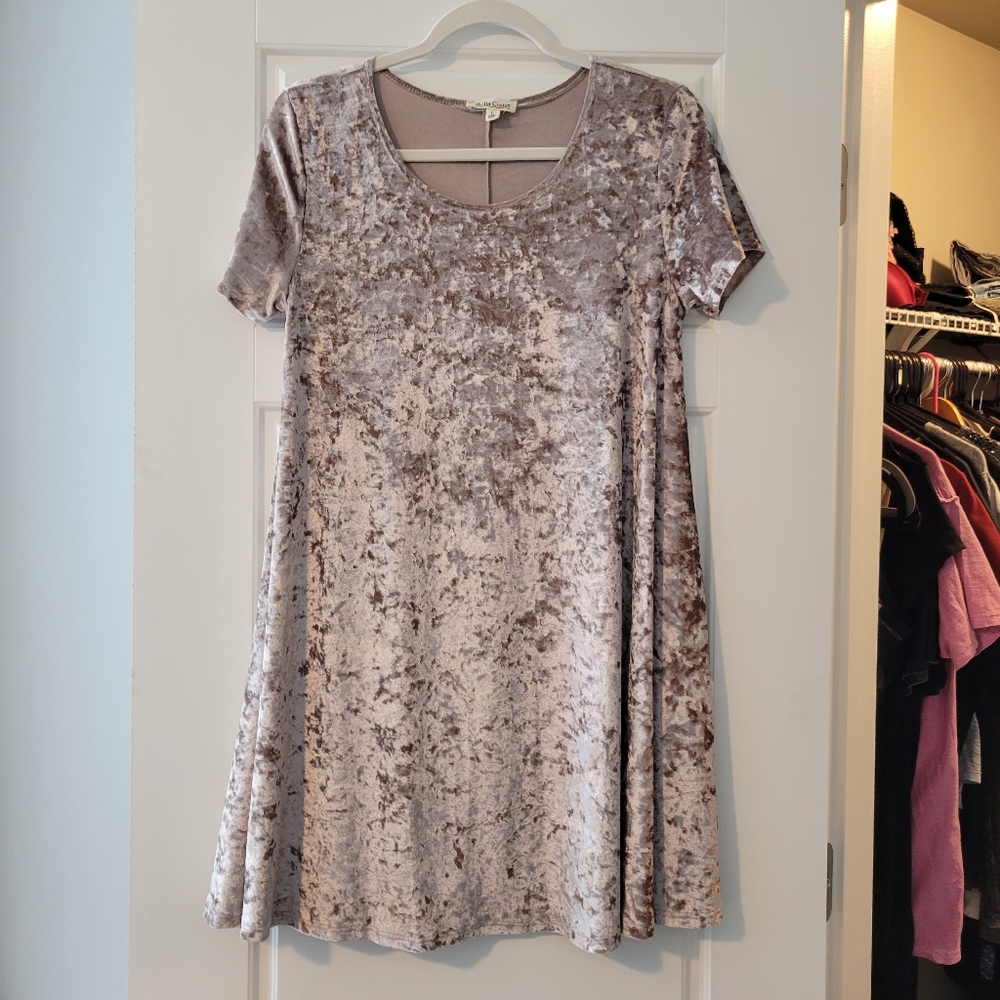 Crushed velvet mini dress